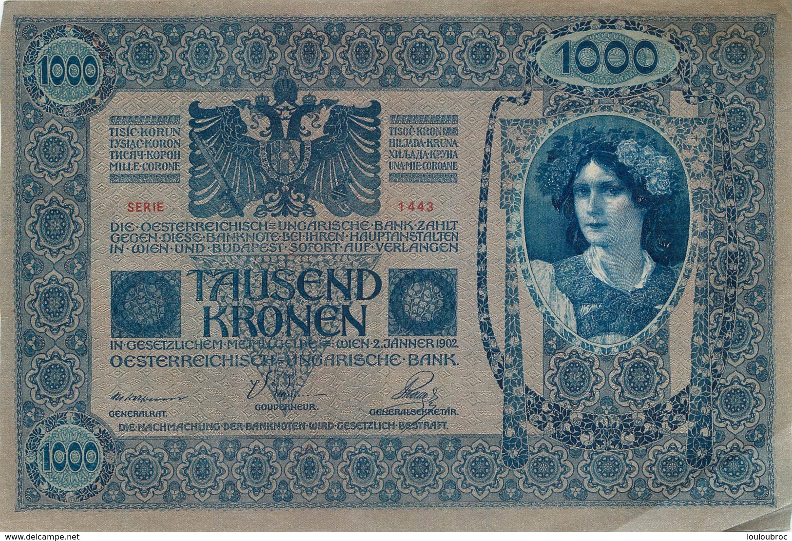 BILLET AUTRICHE 1000 TAUSEN KRONEN - Autriche