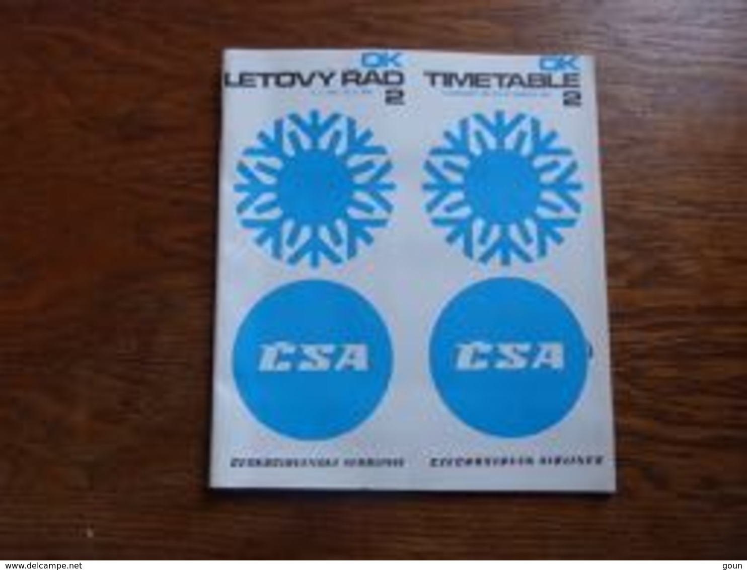 Timetable CSA Airlines 1972 Czechoslovak Airlines - Autres & Non Classés