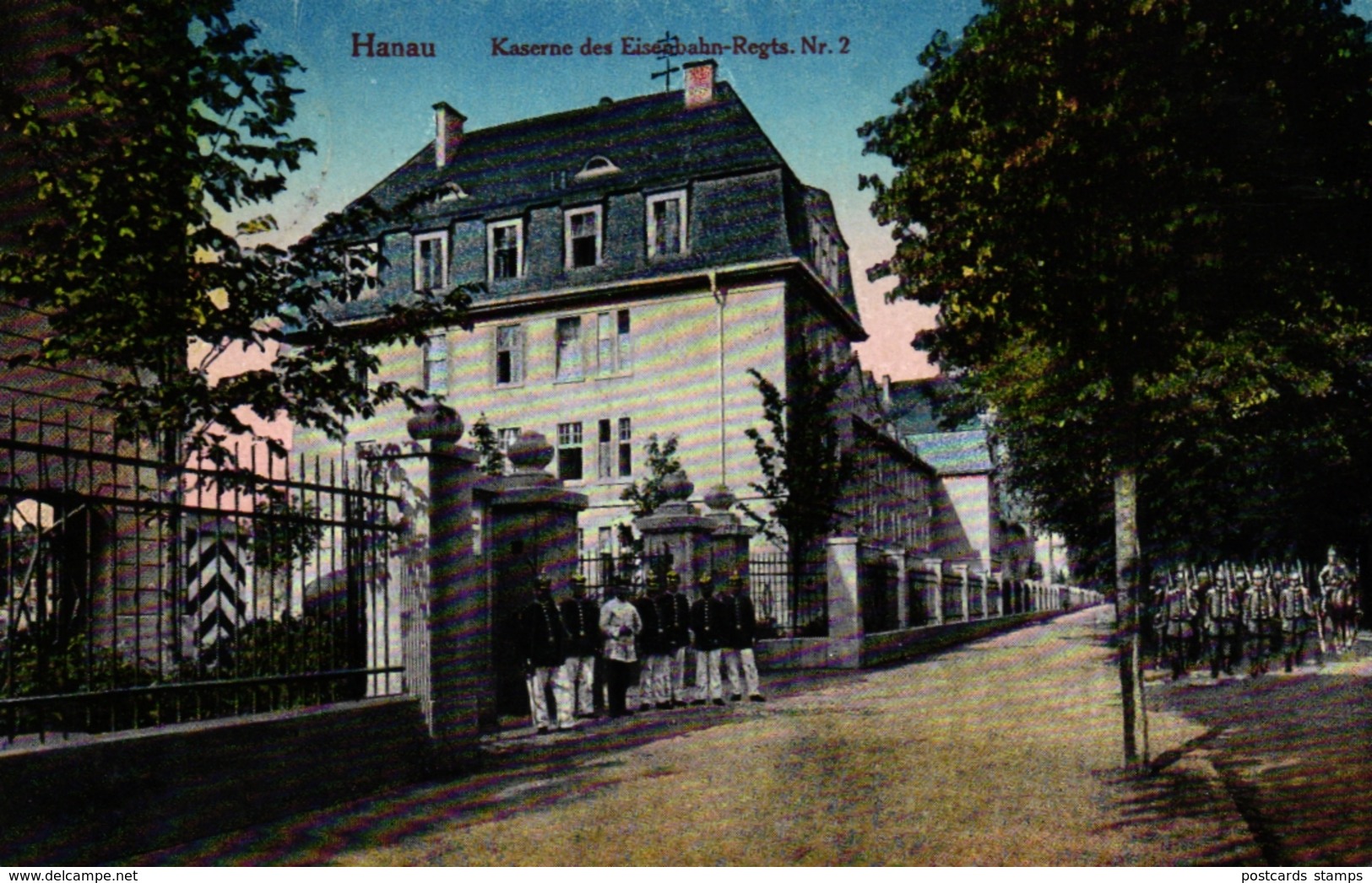Hanau, Kaserne Des Eisenbahn-Regiments II,  Feldpost 1917 - Hanau