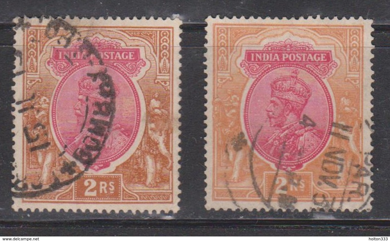 India Scott # 94 X 2 Used - KGV 2 Different Shades - 1911-35 King George V