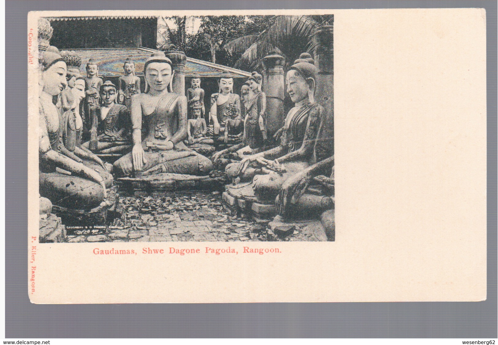 BURMA/ MYANMAR Gaudamas Shwe Dagone Pagoda Rangoon Ca 1910 OLD POSTCARD 2 Scans - Myanmar (Burma)