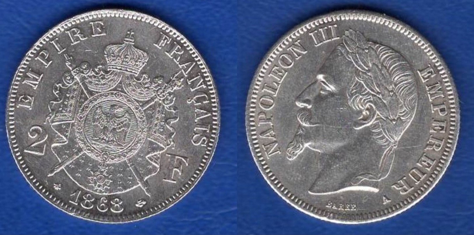 Superbe 1868 A 2 Francs Argent - Autres & Non Classés