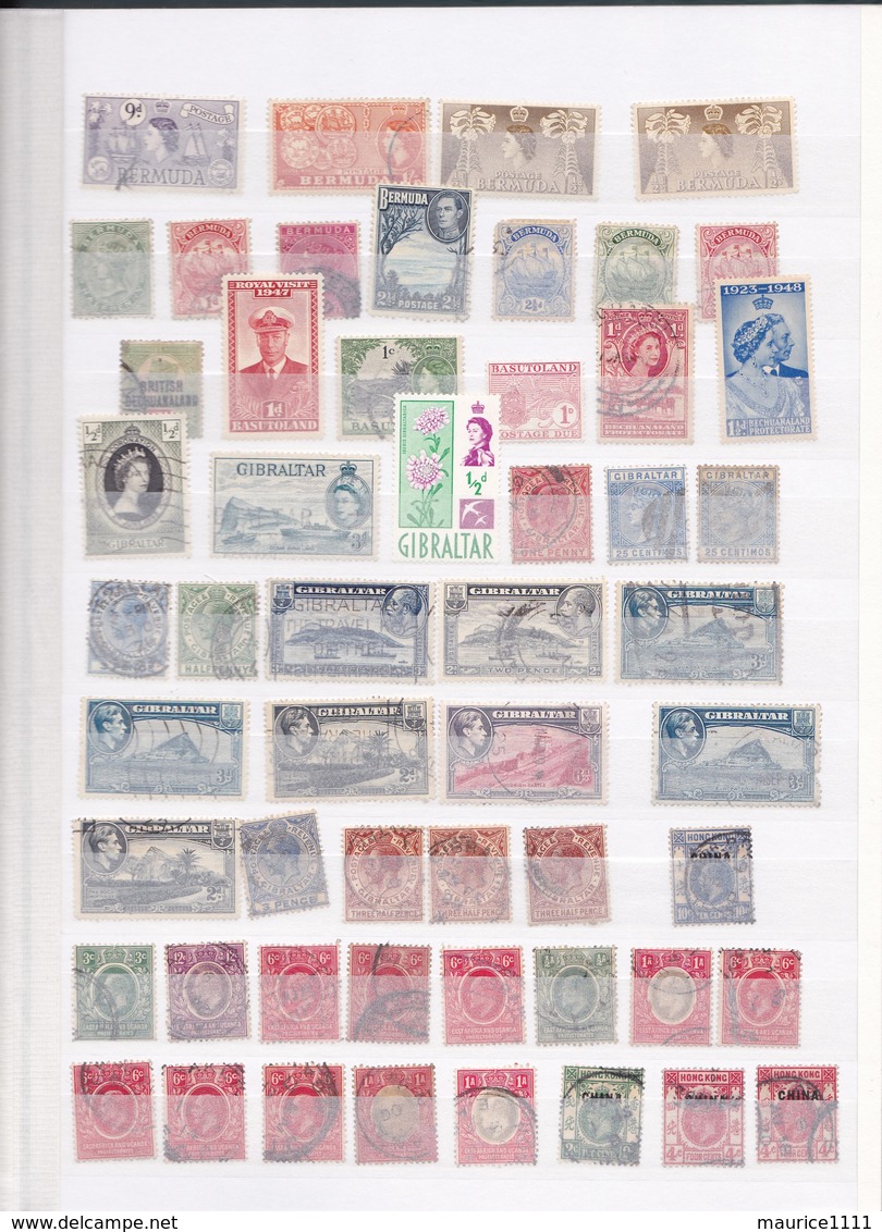 32 pages de timbres anciens des colonies Anglaises - old stamps of the English Colonies.