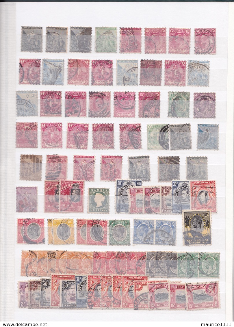 32 pages de timbres anciens des colonies Anglaises - old stamps of the English Colonies.