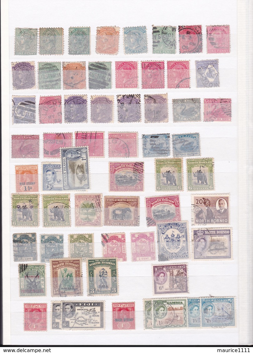 32 pages de timbres anciens des colonies Anglaises - old stamps of the English Colonies.
