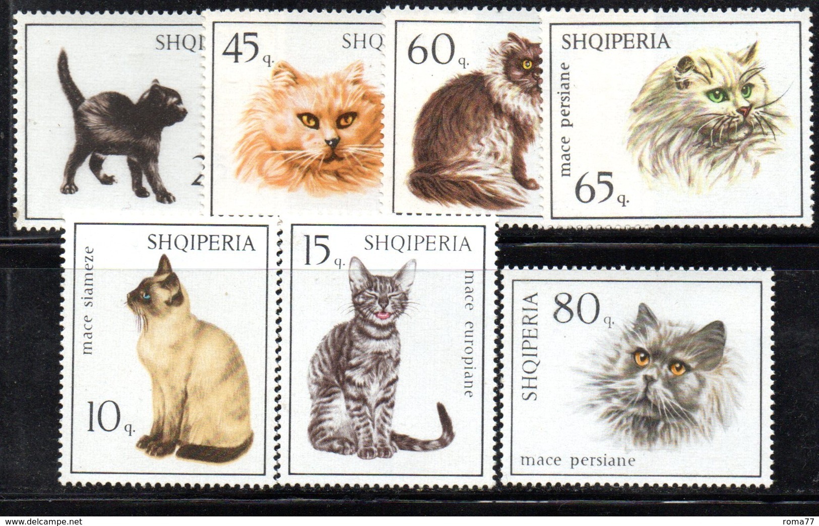 310 - 490 - ALBANIA 1966 ,    Yvert N. 915/921 Usati  Gatti Cats - Albania