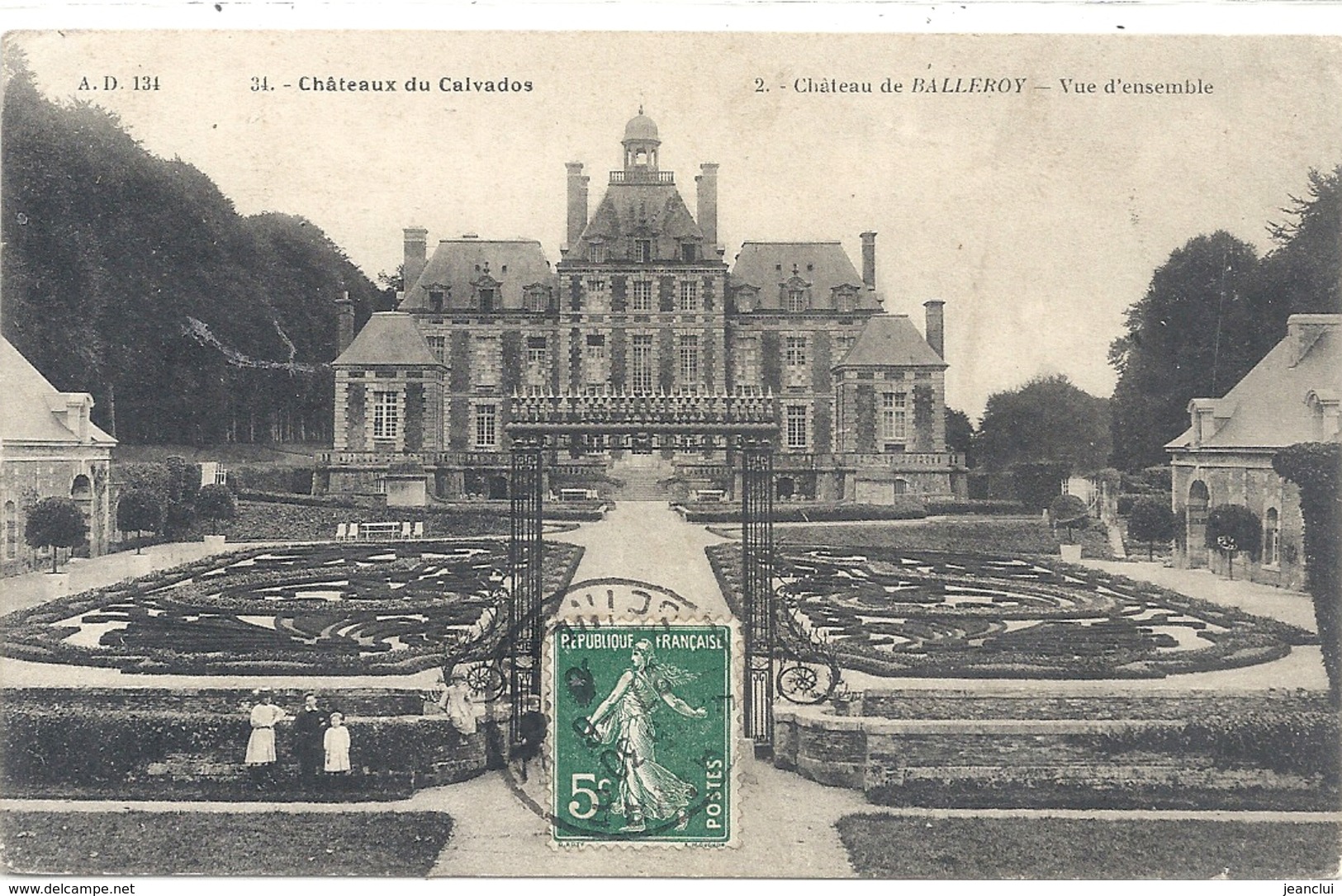 CHATEAUX DU CALVADOS .  CHATEAU  DE BALLEROY . VUE D'ENSEMBLE . AFFR SUR RECTO LE 29-6-1909 - Autres & Non Classés