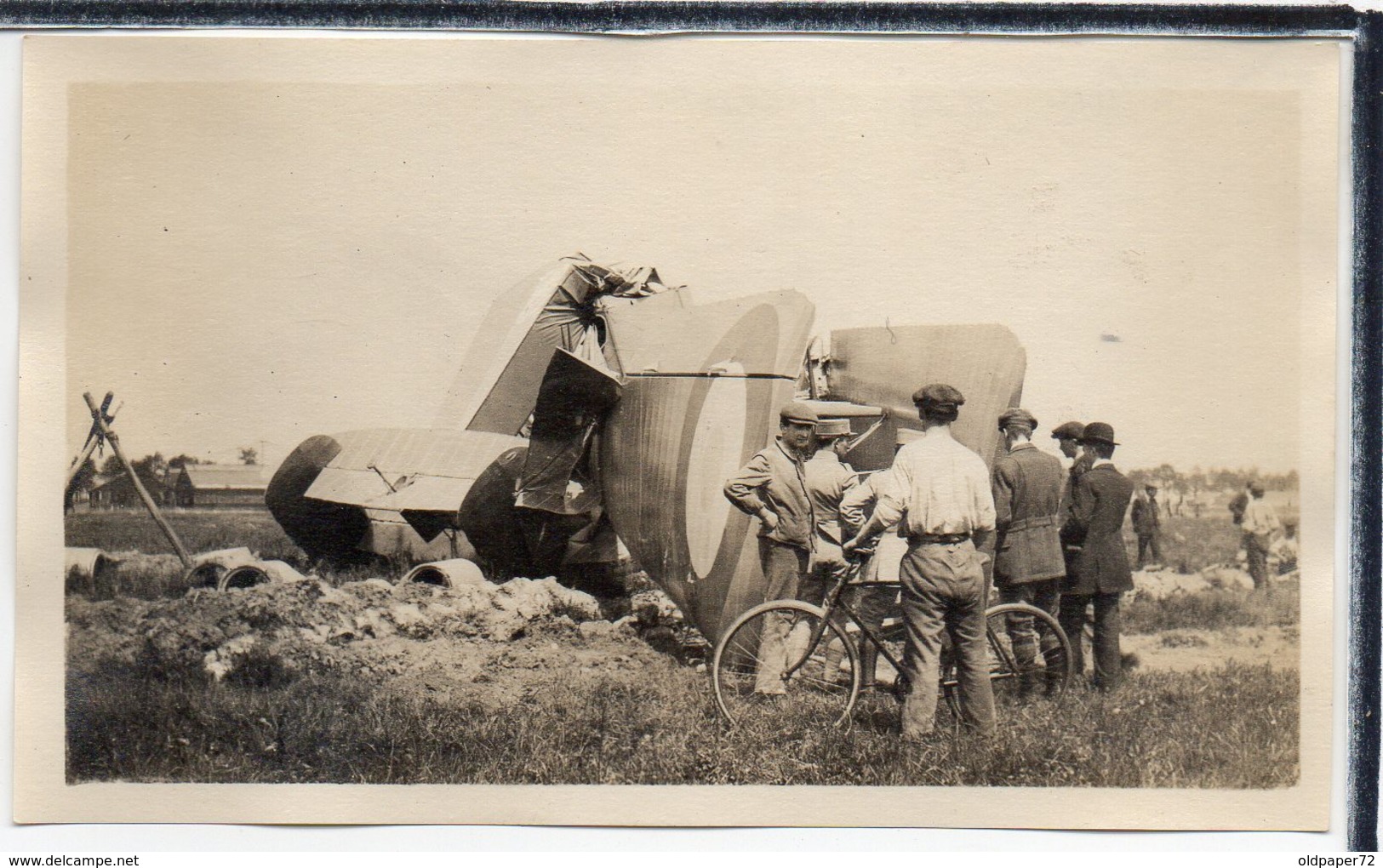 AVIATION - PHOTO ANCIENNE - AVION  " BLERIOT " - CHUTE D'UN BLERIOT  - ANIMATION - Autres & Non Classés