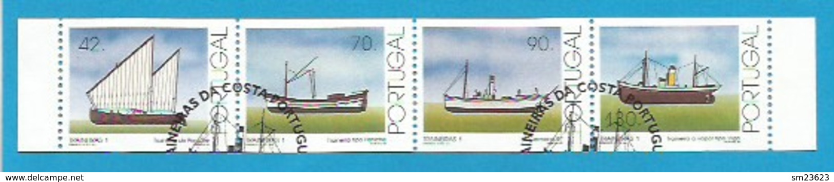 Portugal  1993  Mi.Nr. 1984 / 1987 C ,  Traineiras - 4er Strip - Gestempelt / Used / (o) - Usado