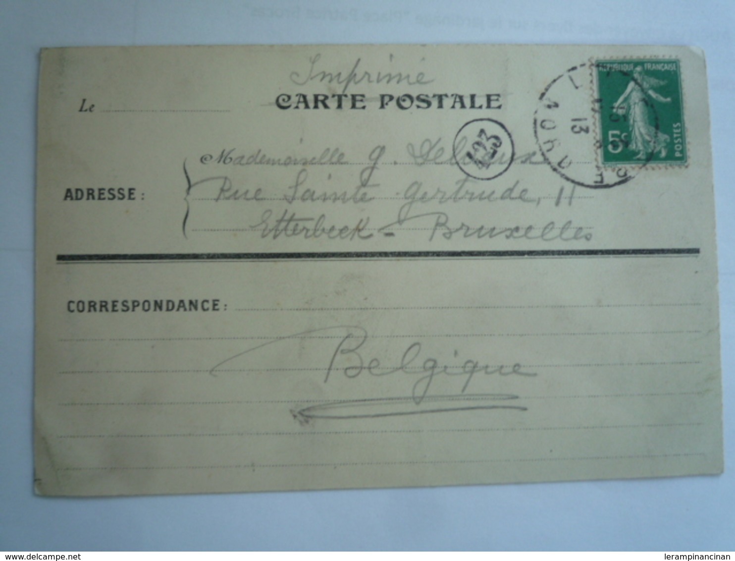 1913  LILLE LA PREFECTURE ED DELSART 6425 CIRCULÉE DOS DIVISE ETAT BON - Lille