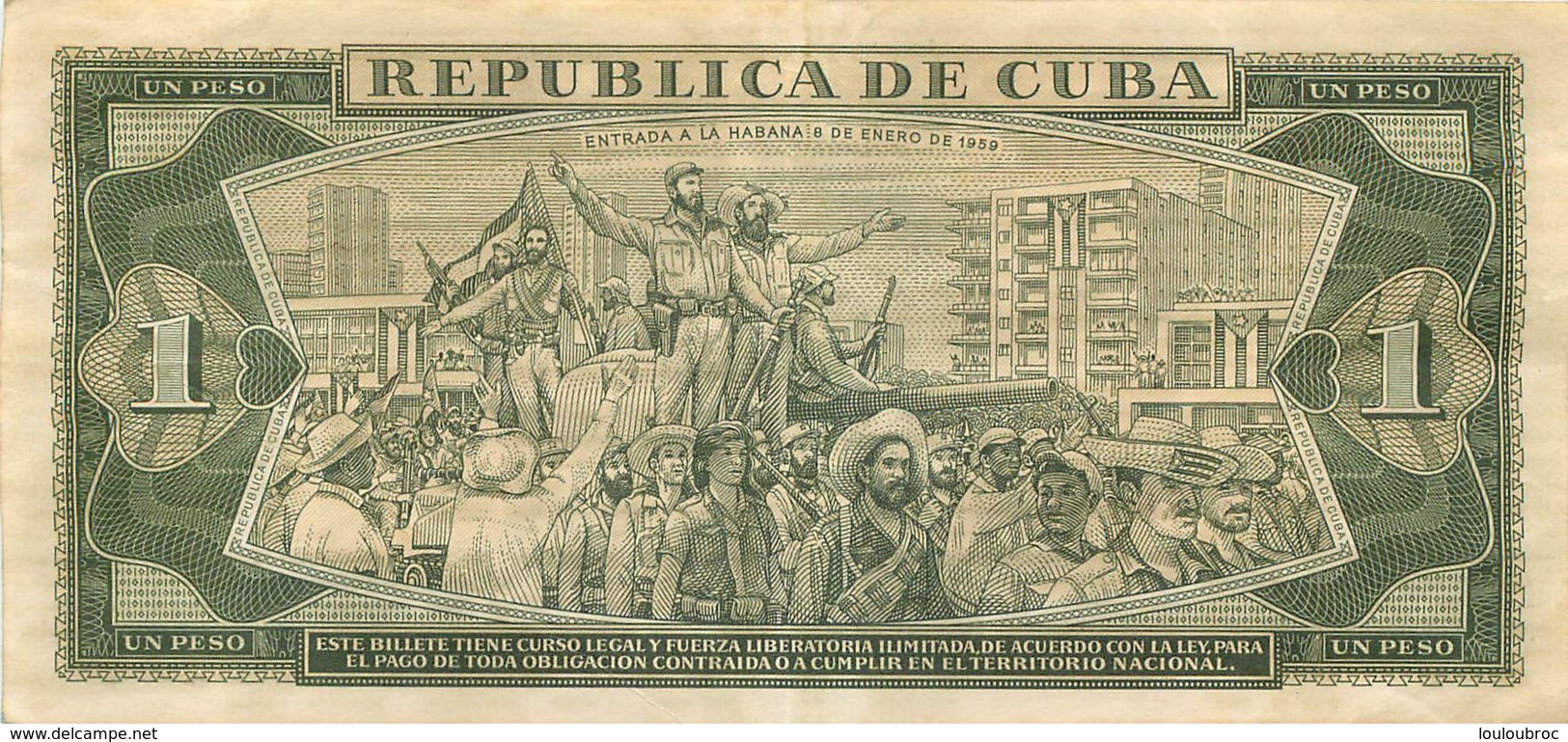 BILLET CUBA  UN PESO 1972 - Cuba