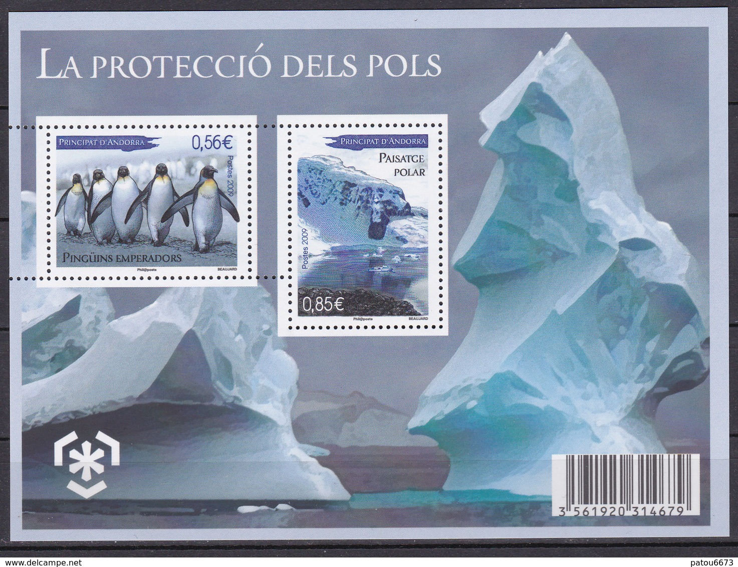 Andorre Andorra 2009 Protection Of Polar Areas And Glaciers (Yv BF 2 ) MNH** Luxe - Preserve The Polar Regions And Glaciers