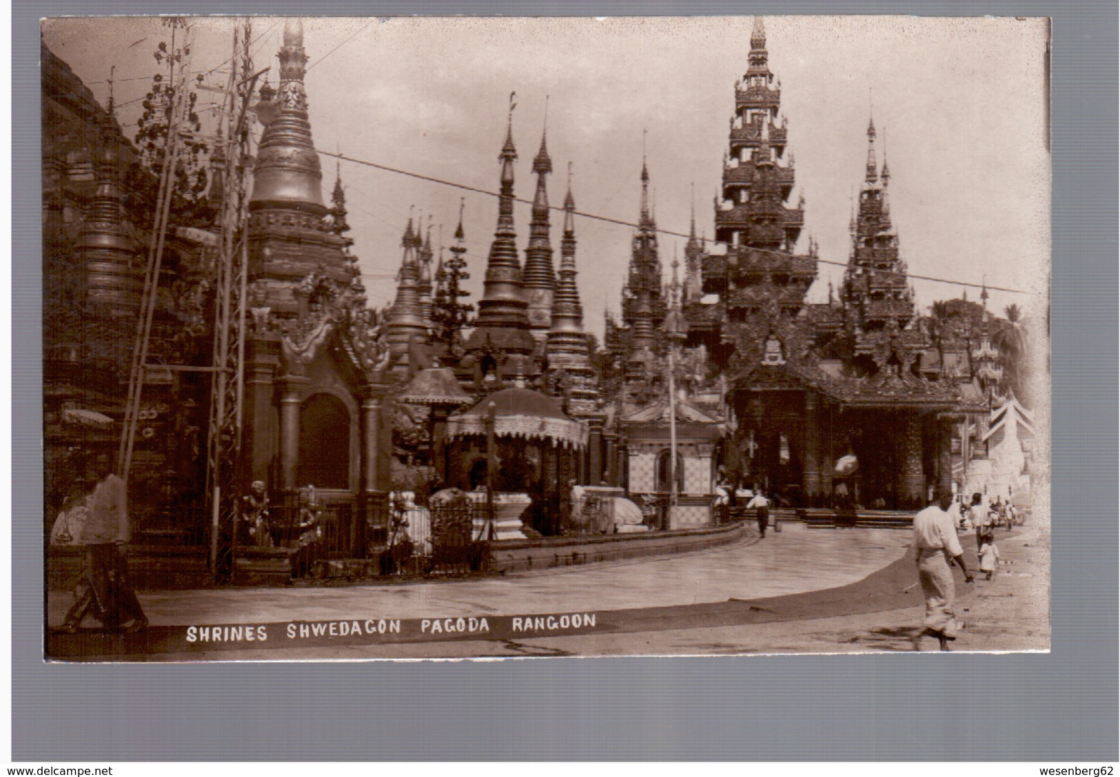 BURMA/ MYANMAR Shrines Shwedacon Pagoda Rangoon Ca 1920 OLD PHOTO POSTCARD 2 Scans - Myanmar (Burma)