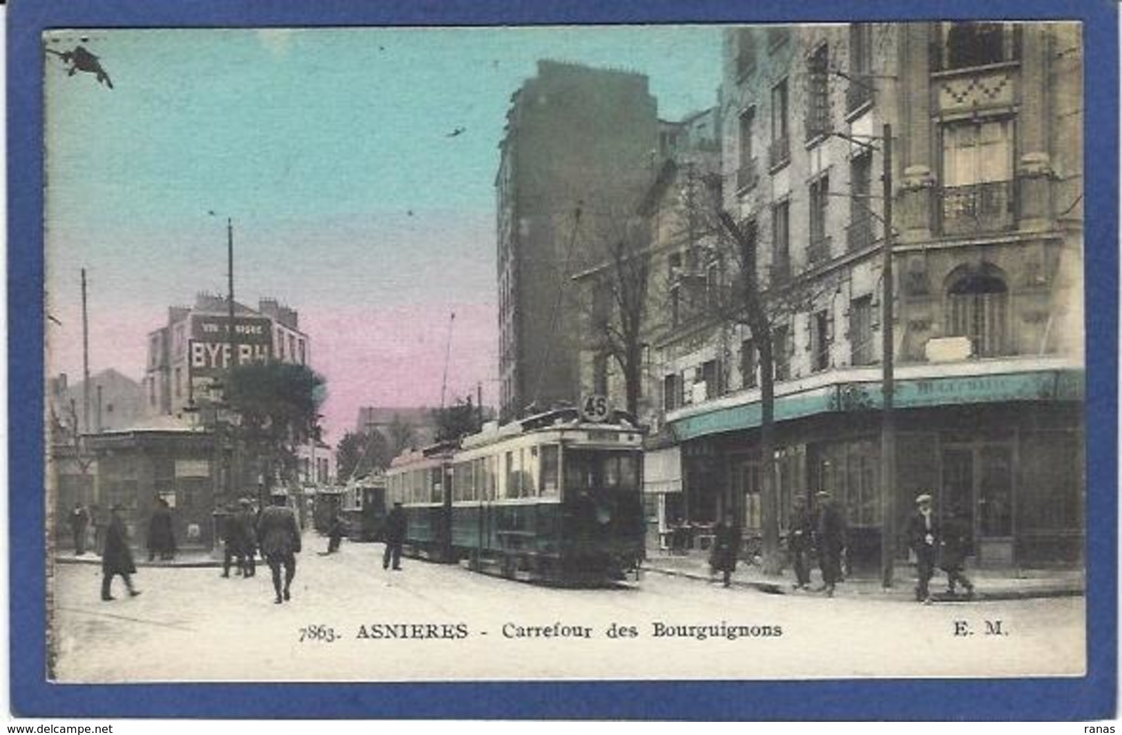 CPA Hauts De Seine 92 Asnières Tramway Commerces Shop Non Circulé - Asnieres Sur Seine