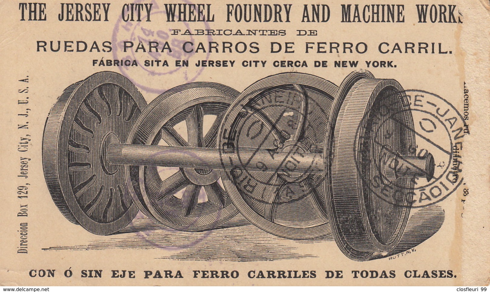 The Jersey City Wheel Foundry And Machine Works / Carros De Ferro 1885 - ...-1900