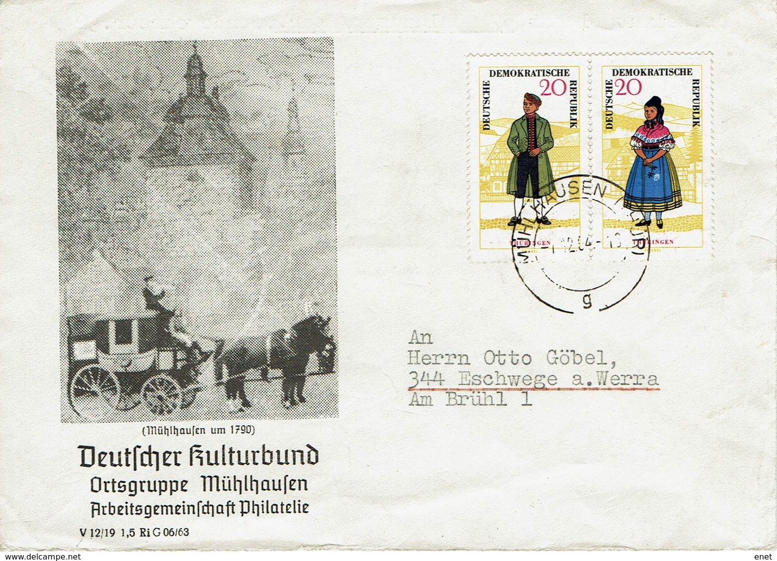 DDR 1964 - Trachten Thüringen - MiNr 1078-1079 - Disfraces