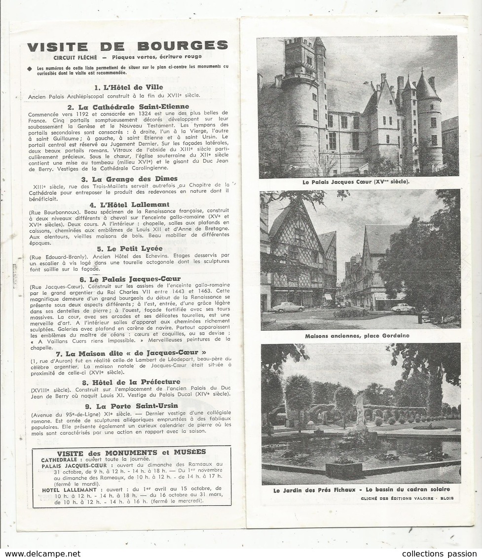 Dépliant Touristique , BOURGES ,ville D'Art , Cher , 10 Pages ,2 Scans , Frais Fr 1.65 E - Dépliants Touristiques