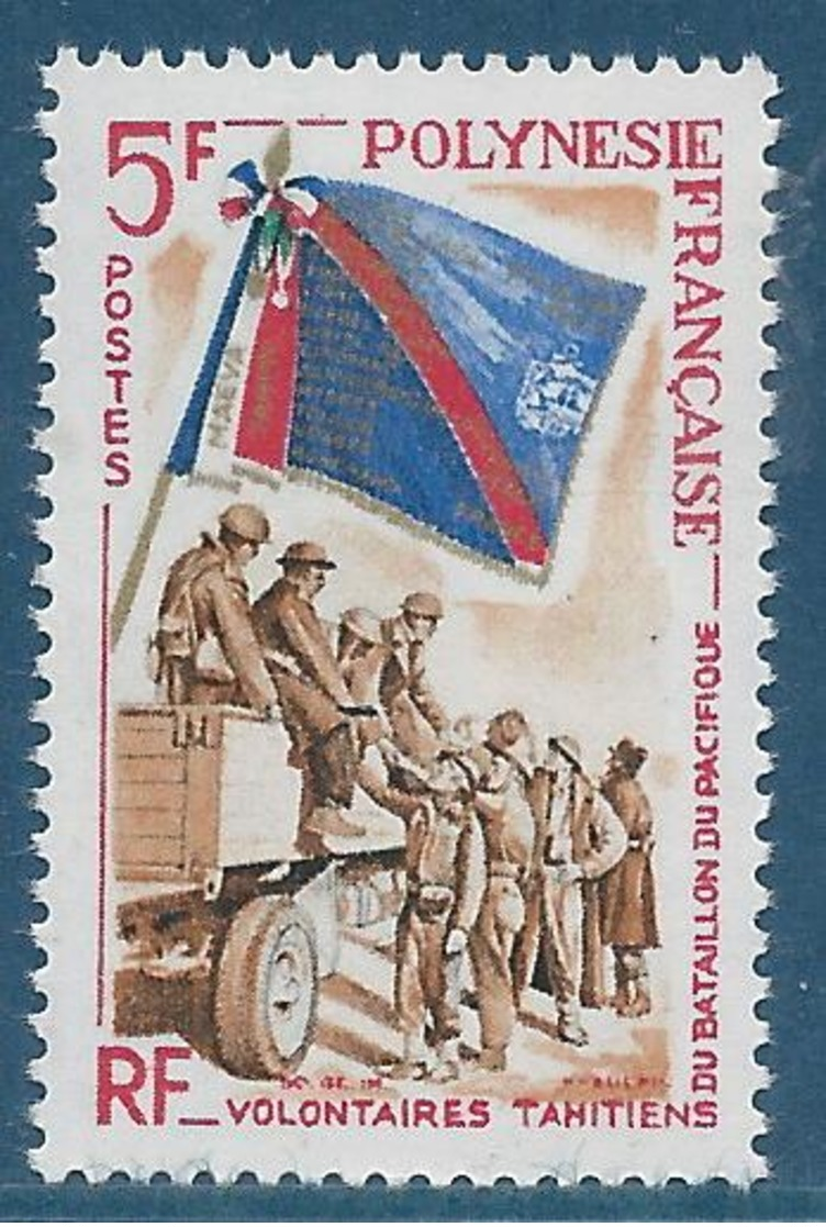 POLYNESIE 1964 - YT N°29 - 5 F. - Volontaires Du Bataillon Du Pacifique - Neuf** - TTB Etat - Unused Stamps