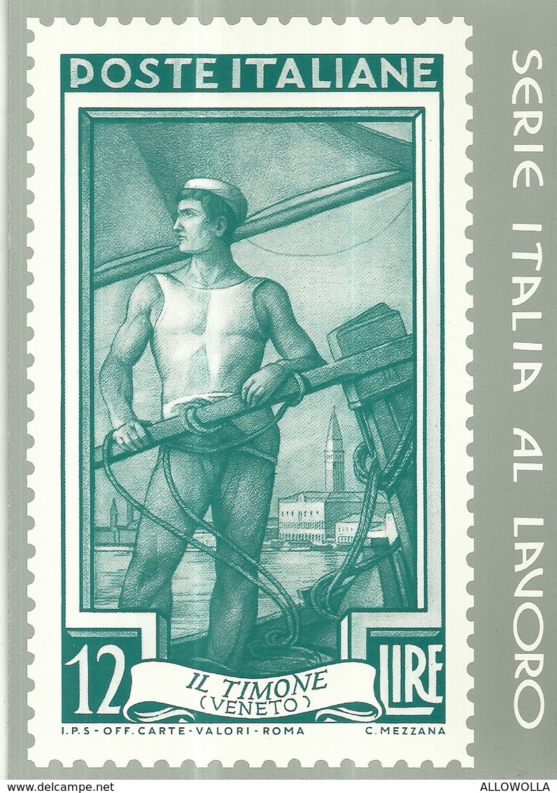 1759 " IPZS FOLDER 19 CARTOLINE COMMEMORATIVE >SERIE ITALIA AL LAVORO< - 1988 " CART. POST. OR. NON SPED.