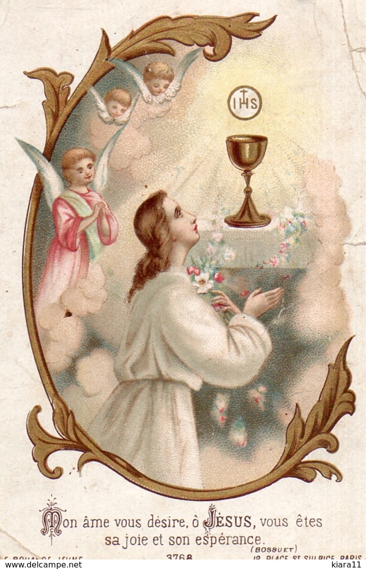 IMAGE PIEUSE - Première Communion Etiennette BERTHOMIEU Le 09 Octobre 1894 - Images Religieuses