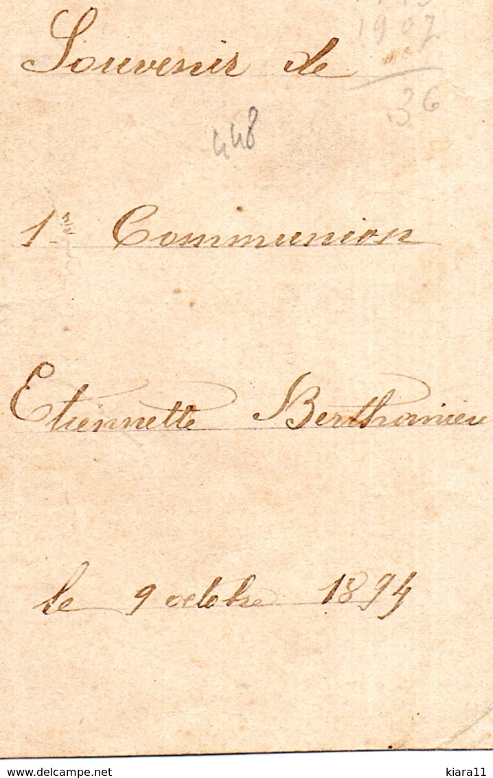 IMAGE PIEUSE - Première Communion Etiennette BERTHOMIEU Le 09 Octobre 1894 - Images Religieuses