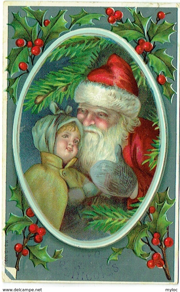 Illustrateur. Saint Nicolas Et Enfant. Vive St.Nicolas. - Saint-Nicolas