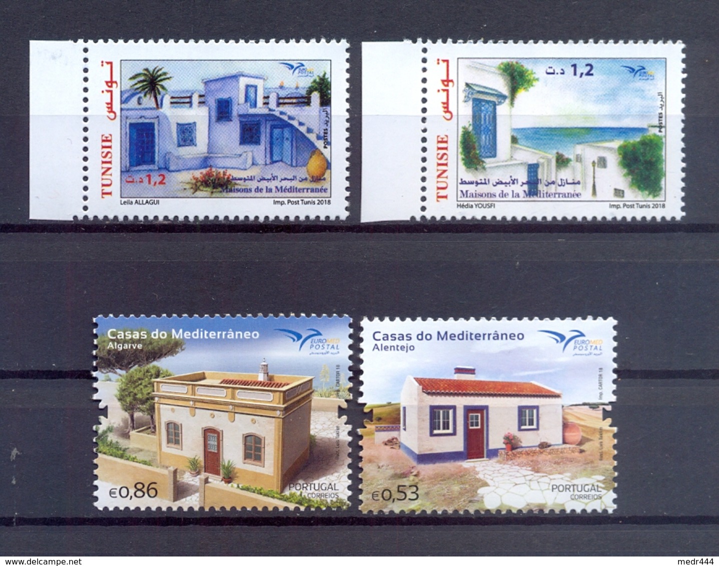 Tunisia/Tunisie 2018 - Stamps - EUROMED 2018 - Houses Of The Mediterranean - Joint Issue Tunisia/Portugal - MNH** - Tunisia