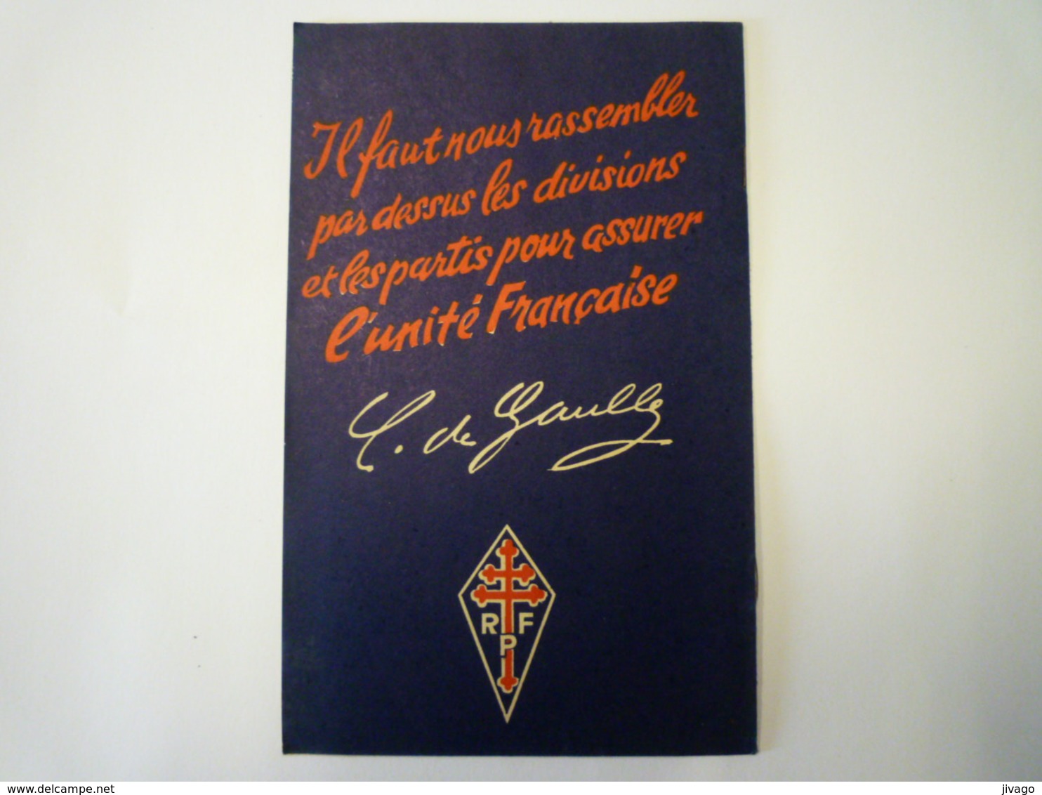 Charles  DE GAULLE  "La Liberté Menacée"   Brochure  RPF  1947  (8 Pages)   - Non Classés