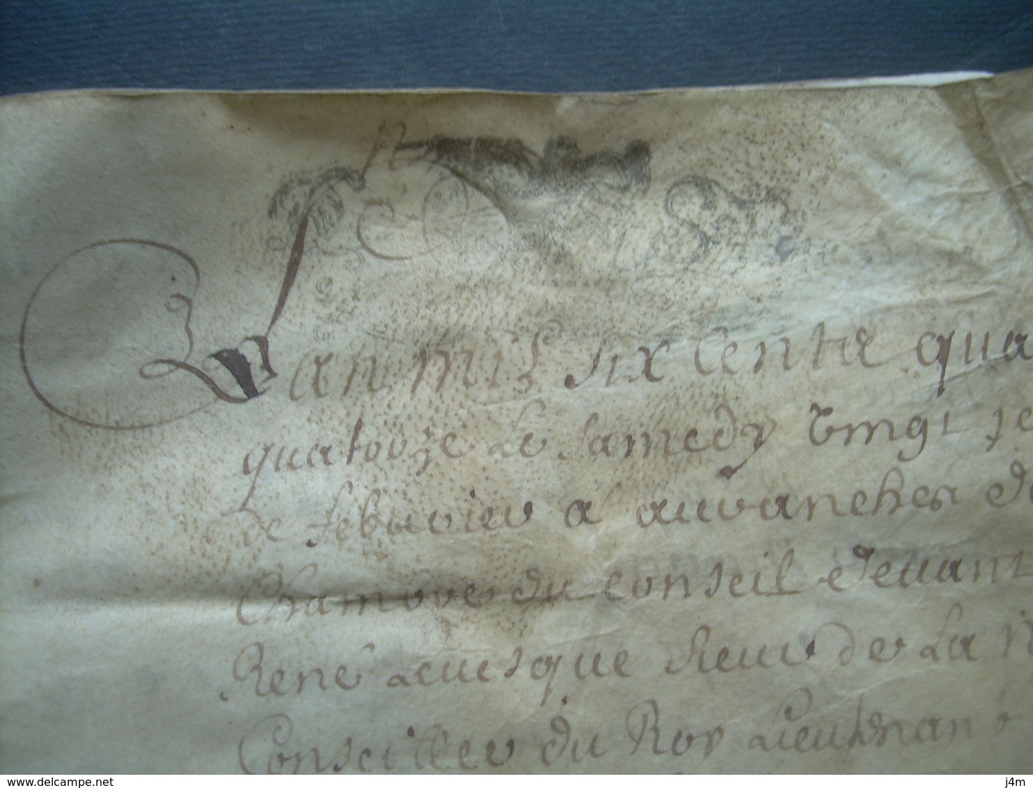 MANUSCRIT PARCHEMIN VELIN 1694..4 CACHETS De GENERALITE De CAEN 10 Sols ..AVRANCHES (50).. à Déchiffrer..4 Scans - Cachets Généralité