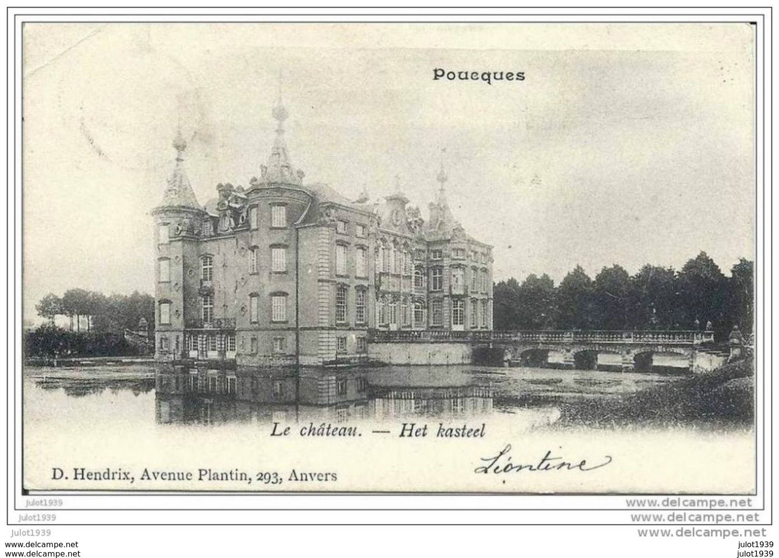 POUCQUES ..-- AALTER ..-- Le Château . 1904 De NEVELE Vers BEAUMONT ( Melle Marguerite BRICUSSE ) . Voir Verso . - Aalter