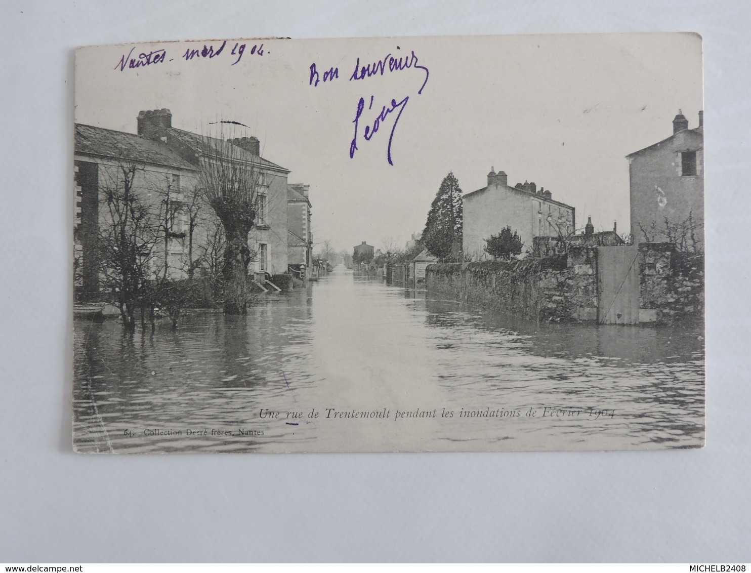 Trentemoult - Une Rue Pendant Les Inondations De Février 1904 REF 0159 - Autres & Non Classés