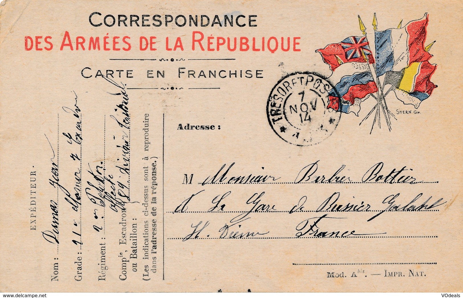 CPA - Themes - Militaria - France -  Correspondance Des Armées De La République - 1914 - Autres & Non Classés