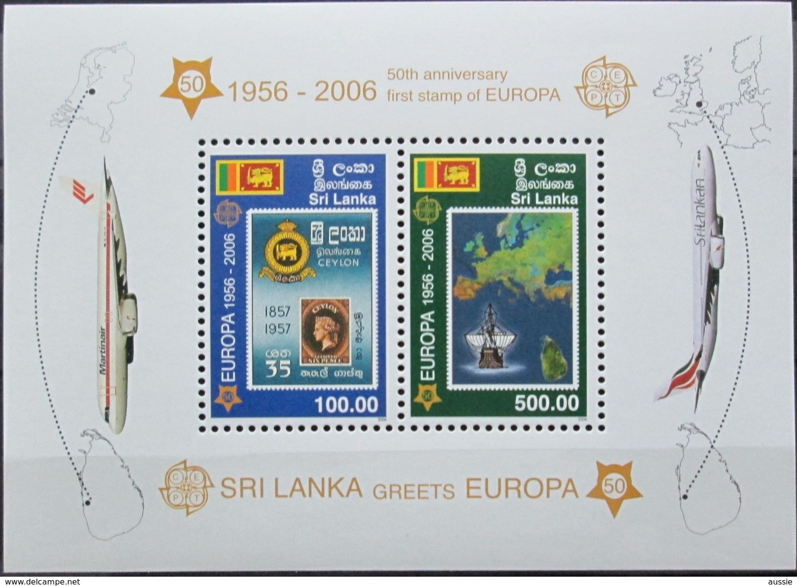 Sri Lanka 2006 Yvertn°  Bloc 94 *** MNH  Cote 14 Euro 50 Ans Europa 50 Jaar - Sri Lanka (Ceylan) (1948-...)