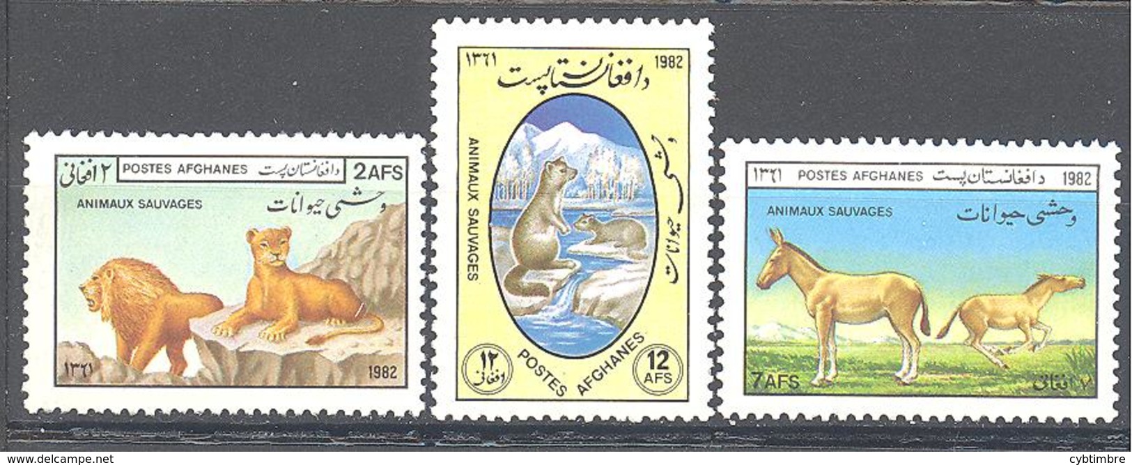 Afghanistan: Yvert N° 1109/1111**; MNH; Lion, Loutre, Ane - Afghanistan