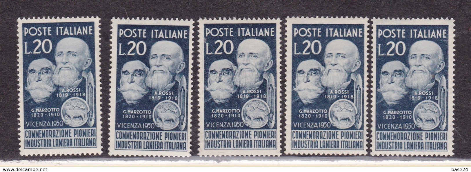 1950 Italia Italy Repubblica LANIERI 5 Serie MNH** - Textile