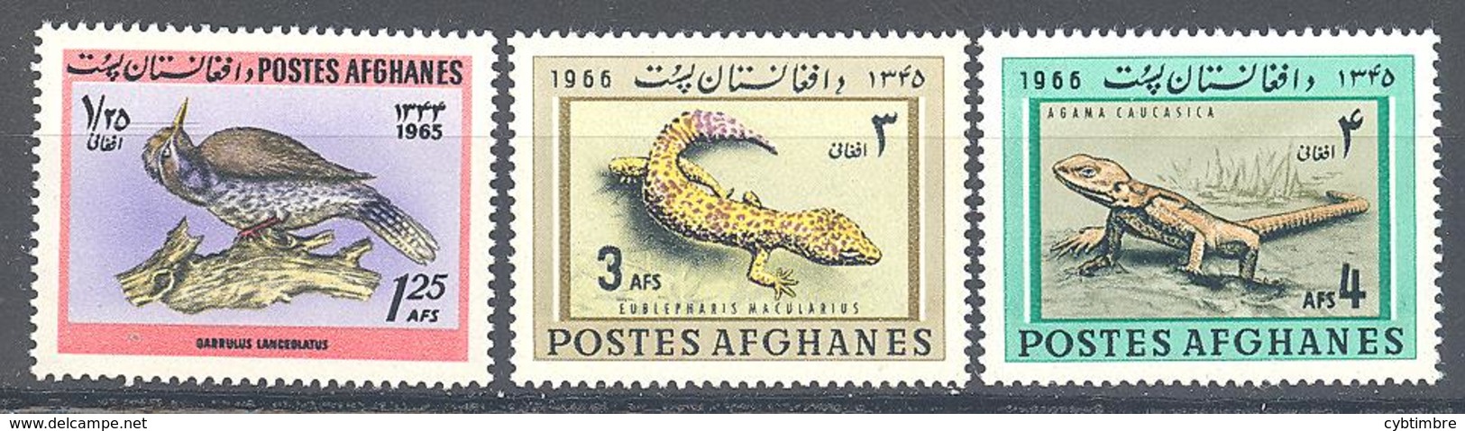 Afghanistan: Yvert N° 786-804-805**; MNH;  Oiseaux; Lezard - Afghanistan