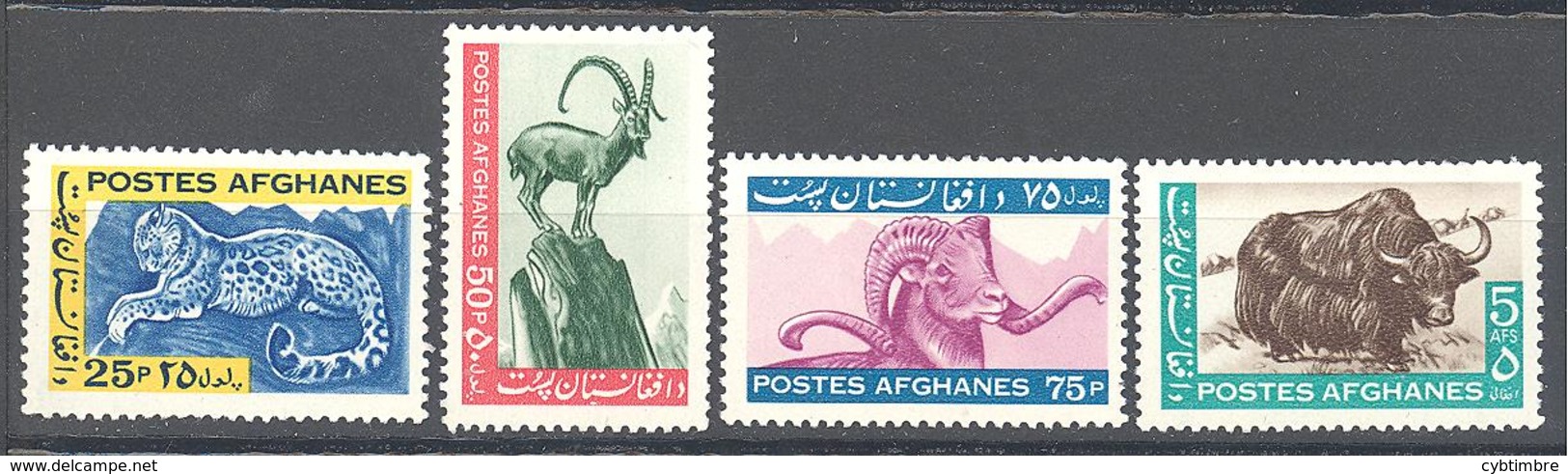 Afghanistan: Yvert N° 756/759**; MNH;   Leopard, Bouquetin, Yack, Mouflon - Afghanistan