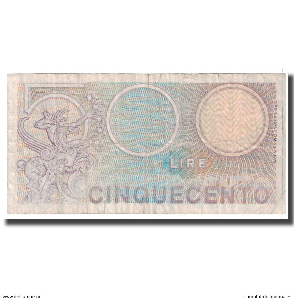 Billet, Italie, 500 Lire, 1976, 1976-12-20, KM:95, B - 500 Liras