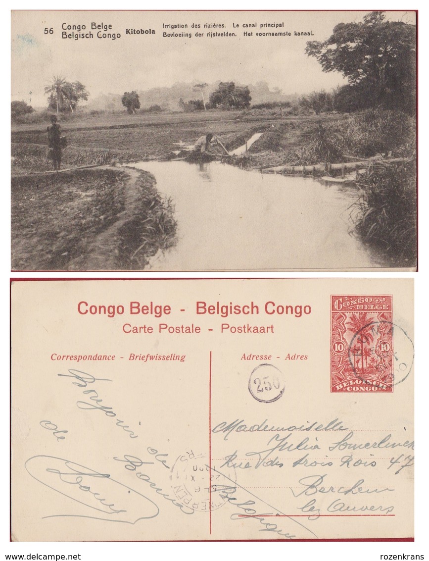 Belgisch Congo Belge 1920 Afrique Etnique Etnic Kitobola Irrigation Des Rizières Rijsvelden La Canal Africa Boma - Congo Belge