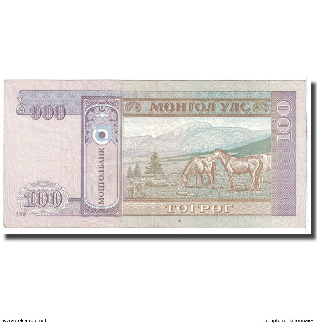 Billet, Mongolie, 100 Tugrik, 2008, KM:65b, TTB - Mongolia