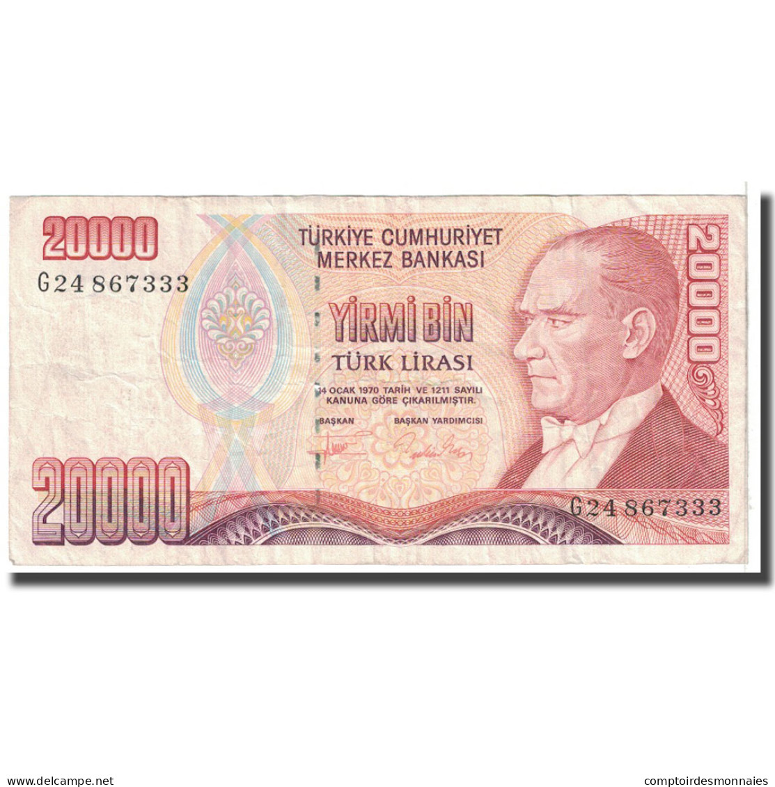 Billet, Turquie, 20,000 Lira, 1988, KM:201, TTB - Turquie