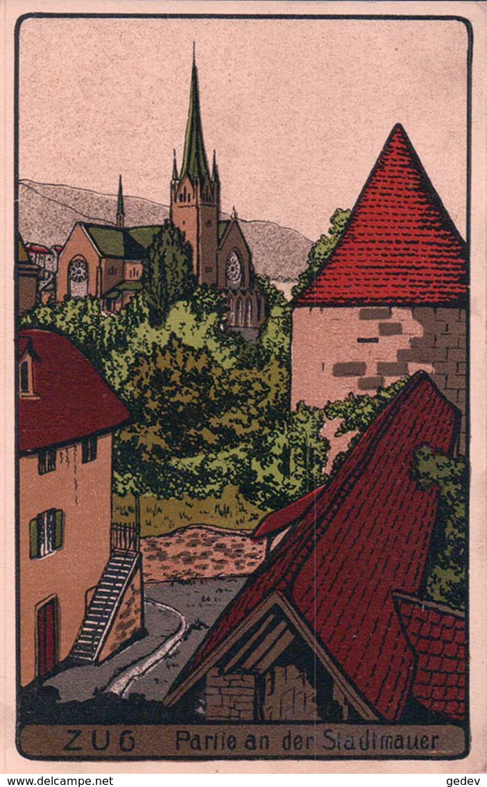 Zug, Partie An Der Stadtmauer, Litho Couleur (9826) - Zoug