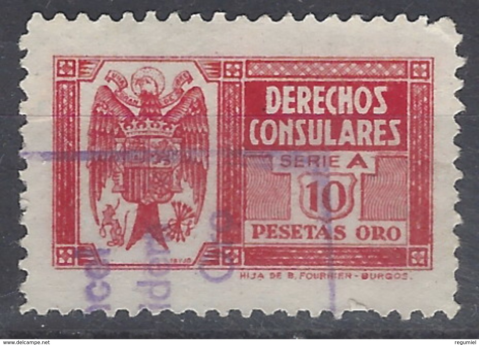 Derechos Consulares 141 (o) Aguila. 1940 - Fiscales