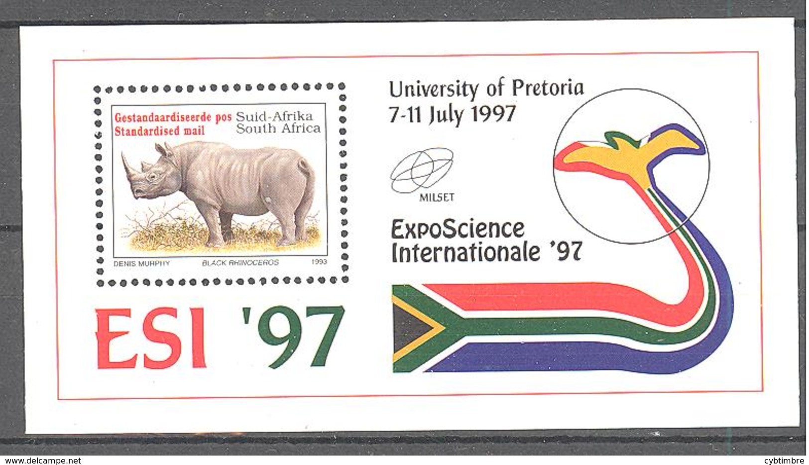 Afrique Su Sud: Yvert N° BF 57**; Rhinoceros - Blocs-feuillets