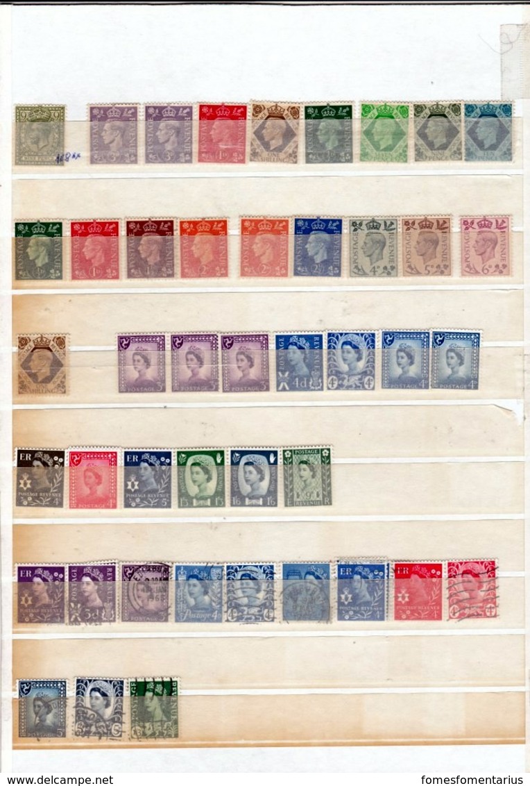 44 Timbres Oblitérés Et Neufs (roi Georges 5, Reine Elisabeth.) Dont Le N° 168 Neuf Coté 16 Euros - Usati