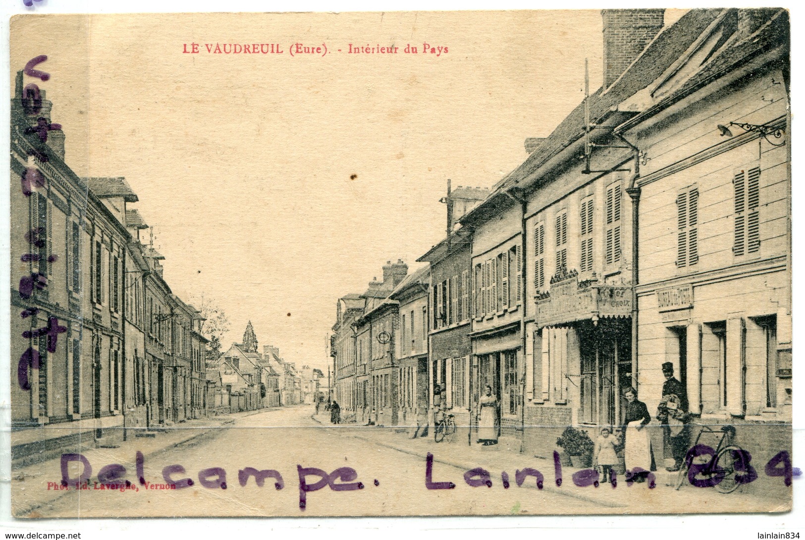 - LE VAUDREUIL - ( Eure ), Intérieur Du Pays, épaisse, Vélo, Animation, écrite 1929, TBE, Scans. - Le Vaudreuil