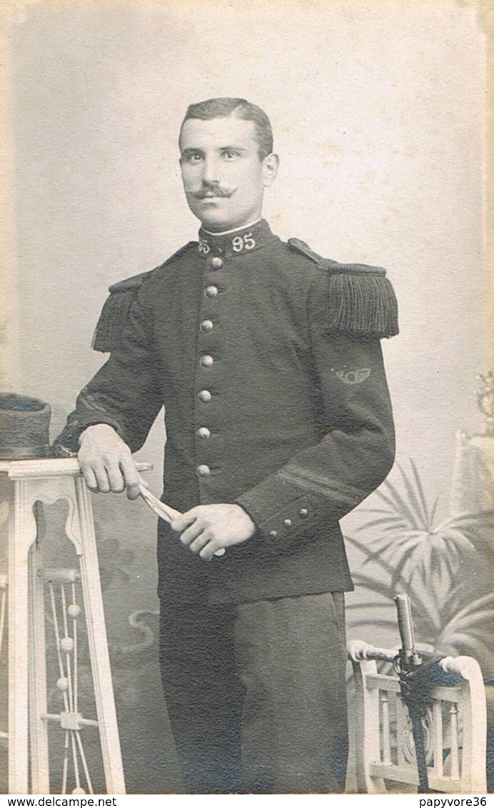 Photo De SOLDAT Du 95 ème Régiment D'Infanterie Stationné à BOURGES - Photographie ABEL à Bourges 1910 - Guerre, Militaire