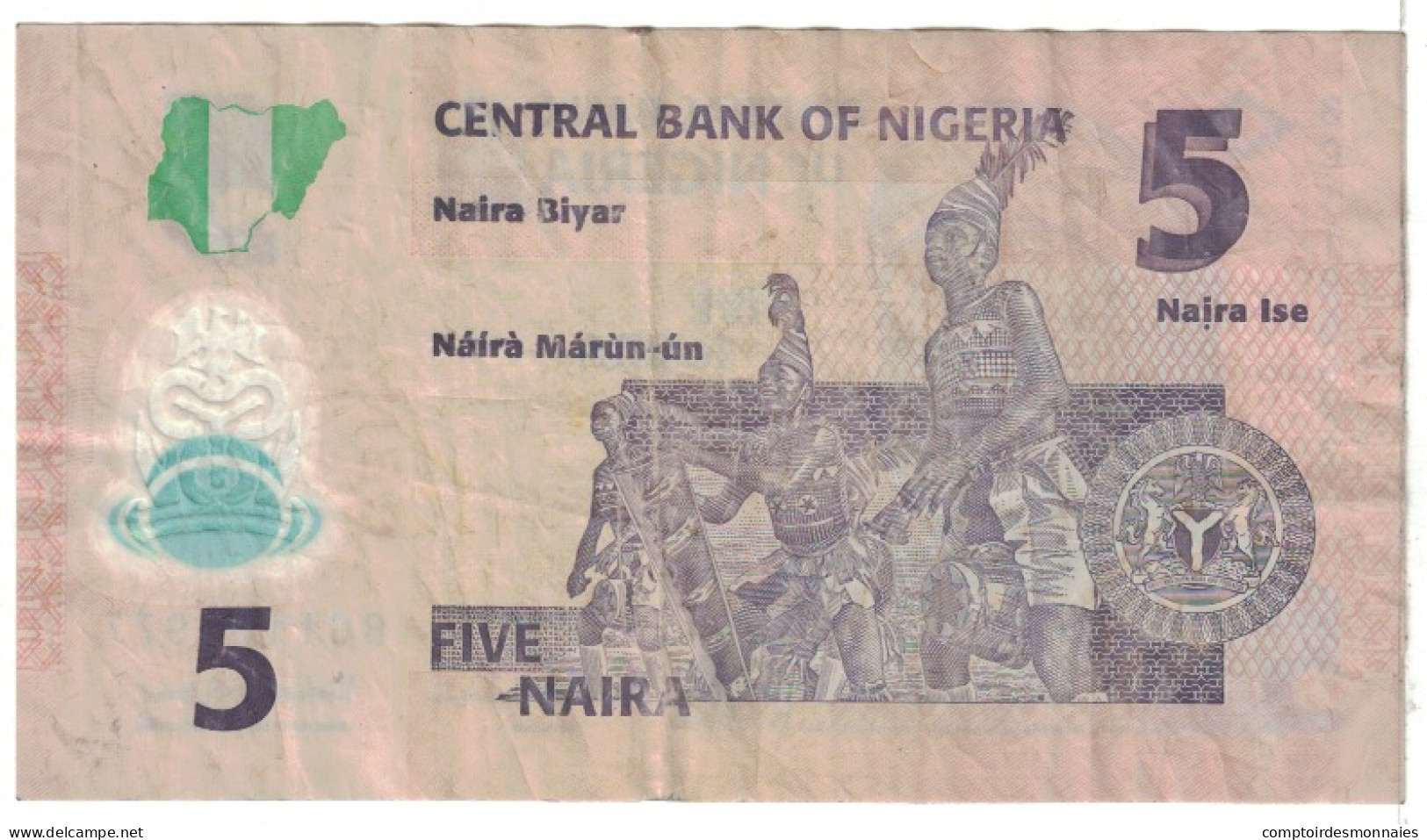 Billet, Nigéria, 5 Naira, 2013, KM:32b, TB - Nigeria