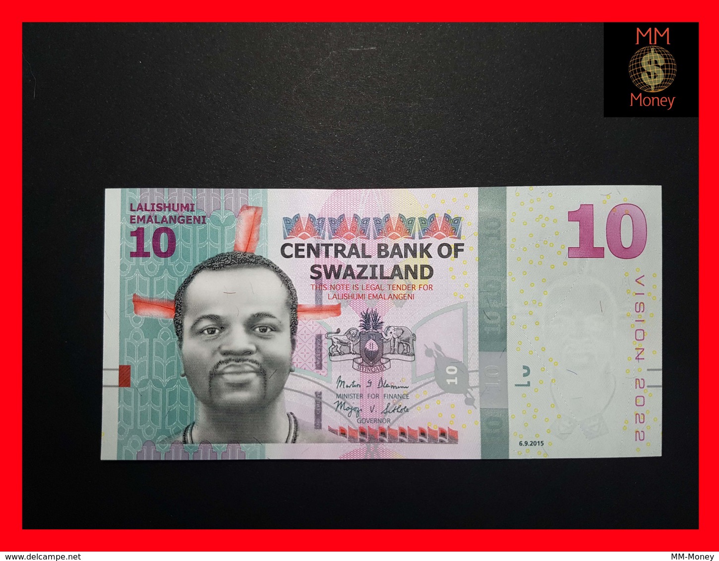 SWAZILAND  10 Emalangeni 6.9.2015  P.41 UNC - Swaziland