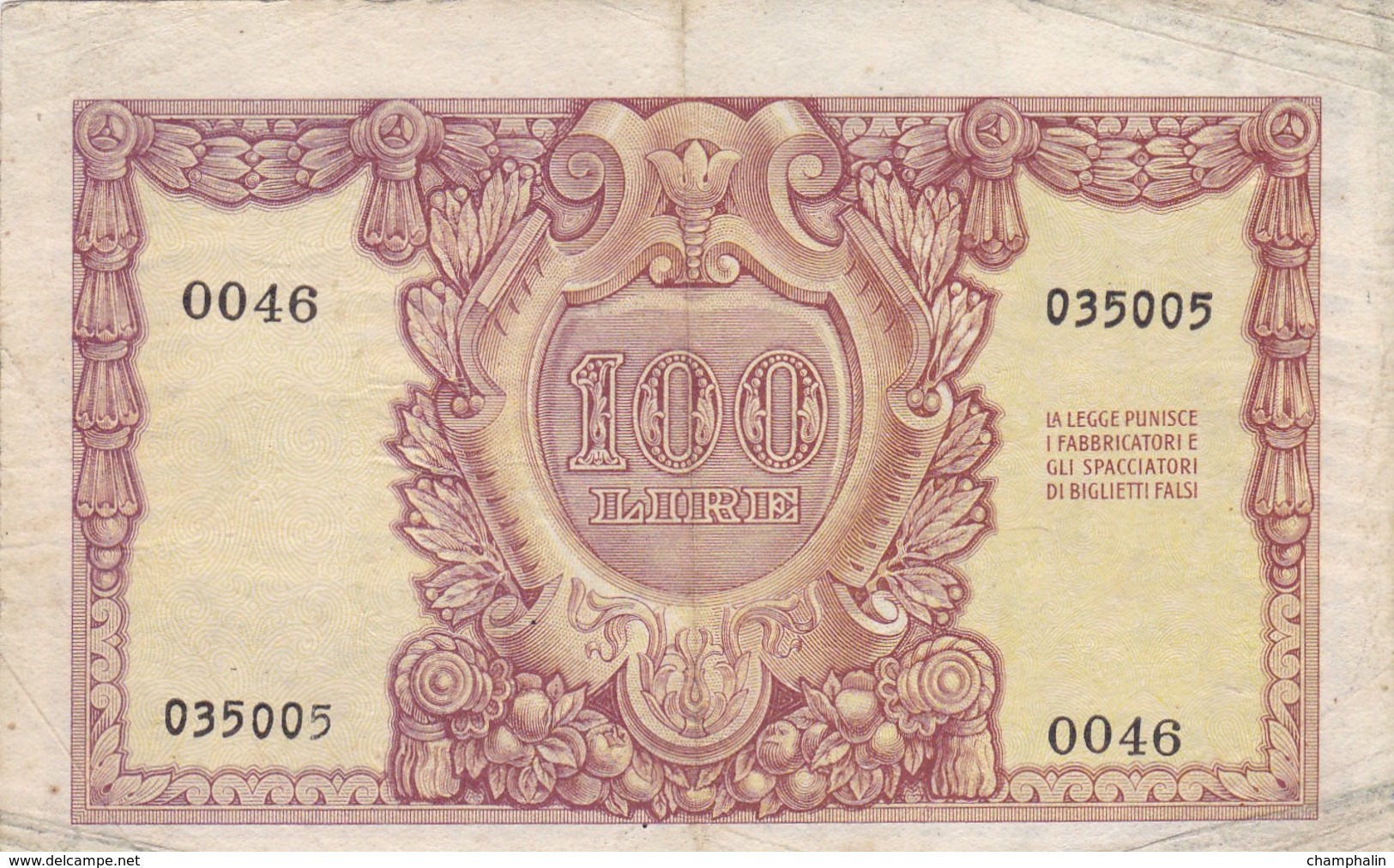 Italie - Billet De 100 Lire - 31 Décembre 1951 - 100 Lire